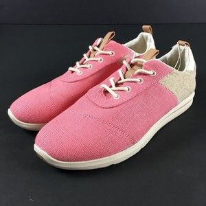 NEW Toms Heritage Cabrillo Women 11 Pink Canvas Lace Up Lifestyle Sneaker Shoe